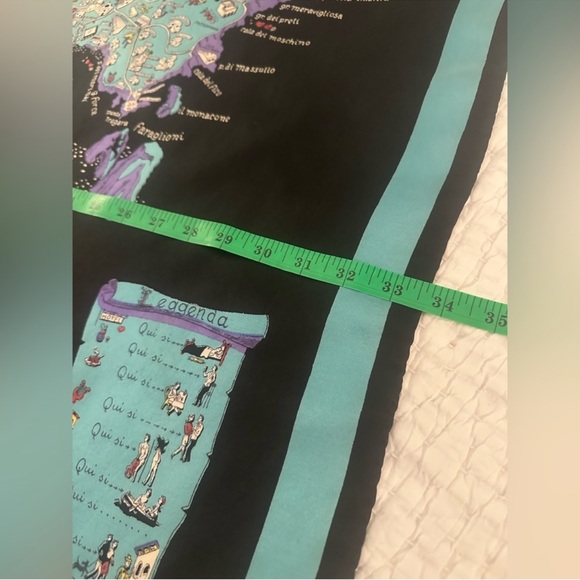 Vintage Isola di Capri Silk Print Map Scarf - Picture 8 of 10